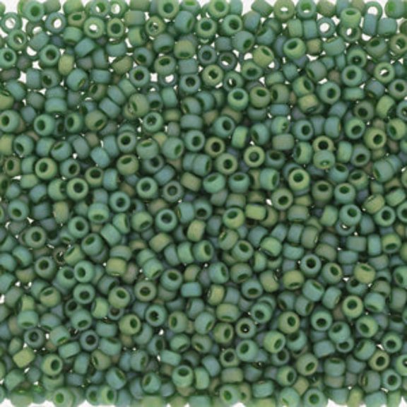 Frost Opaque Glaze Rainbow Green Miyuki Seed Beads 11/0 11-94699-TB
