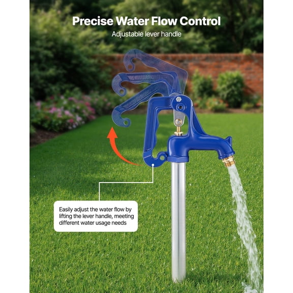 Frost Proof Yard Hydrant,5.24FT Freeze-Proof Outdoor Faucet with 36"Bury Depth,3/4"NPT Pipe Connection&3/4"NH Hose Coupling,No Lead Freezeless Hydrant for Yard Garden Farm Irrigation