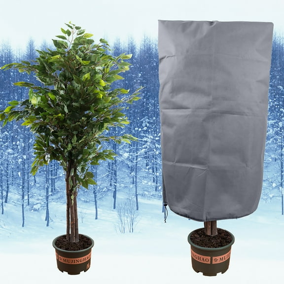 Frost Protection Plant Cover, Warm Winter Garden Fleece Blanket with Lace Closure, Breathable Fabric Traps Heat & Moisture for Faster Growth, Protects Trees, Shrubs & Potted Plants From