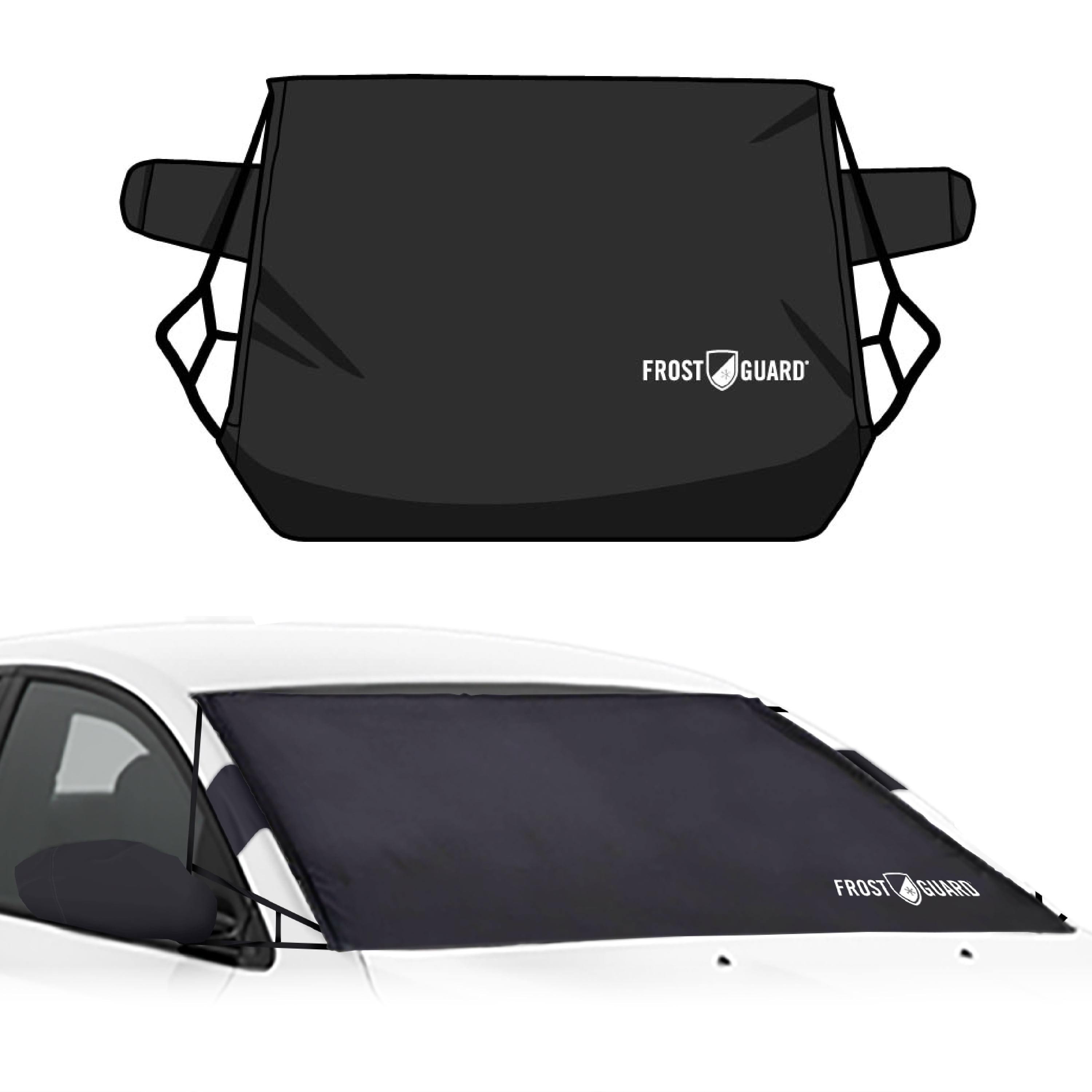 FrostGuard Deluxe Full-Coverage Car Windshield Cover, Snowflake