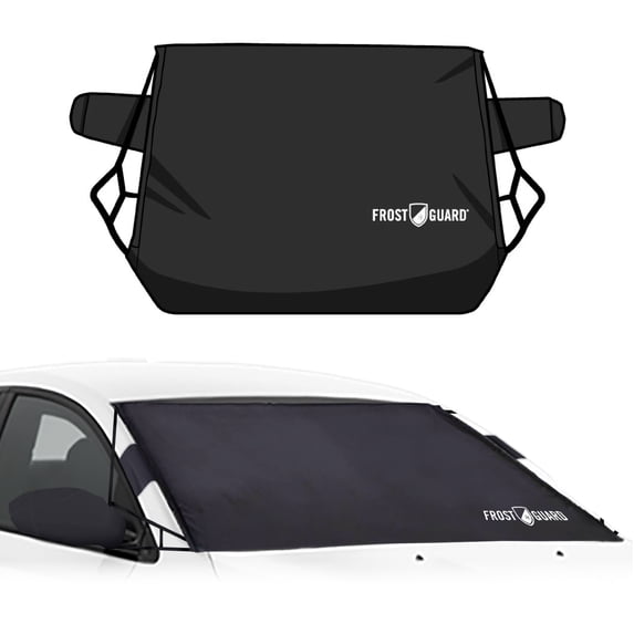 FrostGuard Deluxe Full-Coverage Car Windshield Cover, Black, 41 x 59 inches