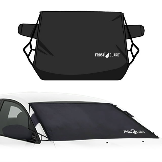 FrostGuard Deluxe FullCoverage Car Windshield Cover, Black, 41 x 59