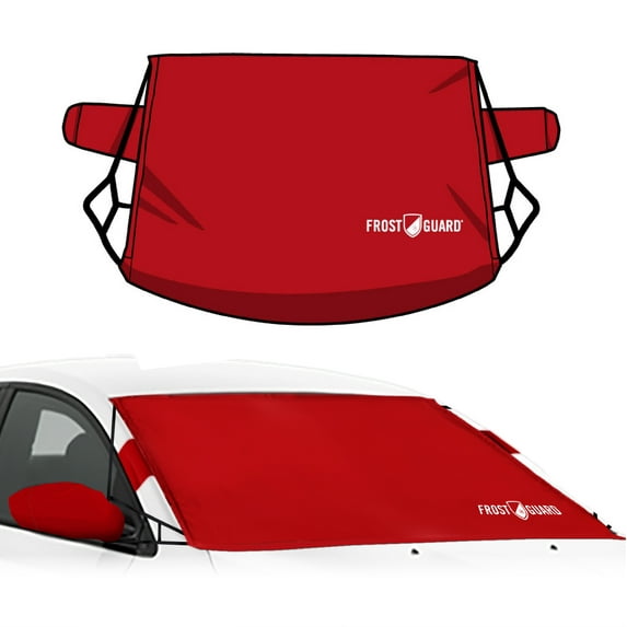 Open Box FrostGuard Deluxe | Full-Coverage Car Windshield Cover, 41 x 59 Inches - Crimson