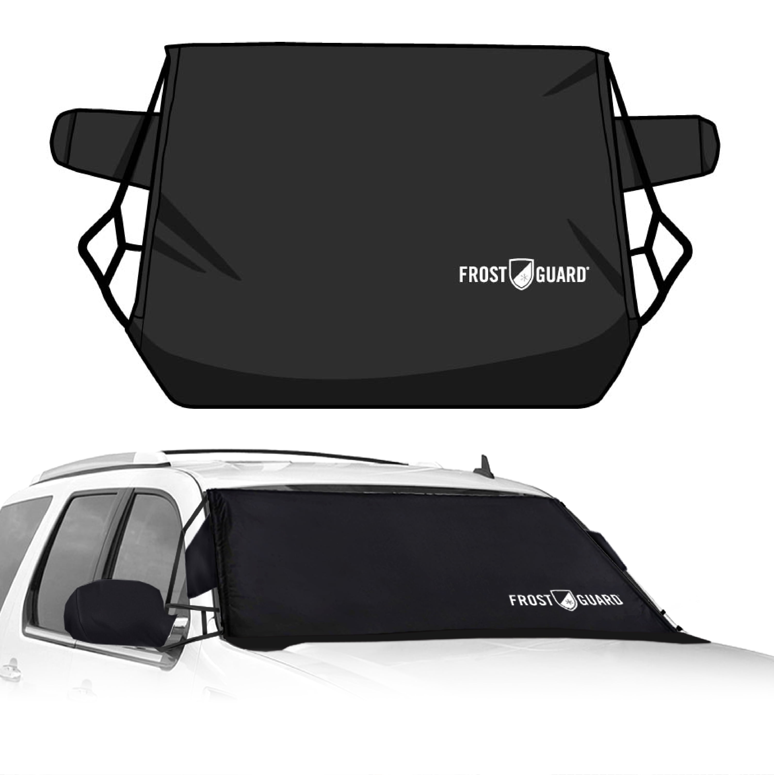 FrostGuard Deluxe Full-Coverage Car Windshield Cover for Ice
