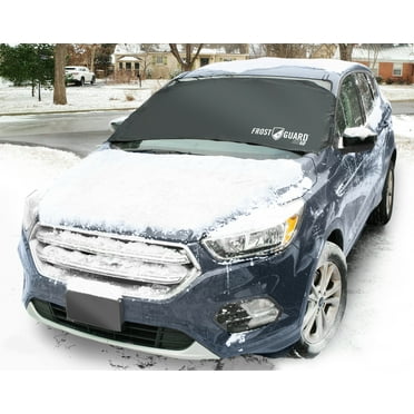 FrostGuard Go Winter Windshield Cover for Snow and Ice, One Size, Security Panels, 61x32 inches, Black