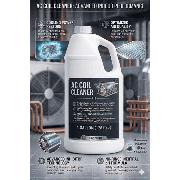 Frostara FC-1 Evaporator Coil Cleaner, 2 Gallon Pack, No-Rinse Foaming Concentrate