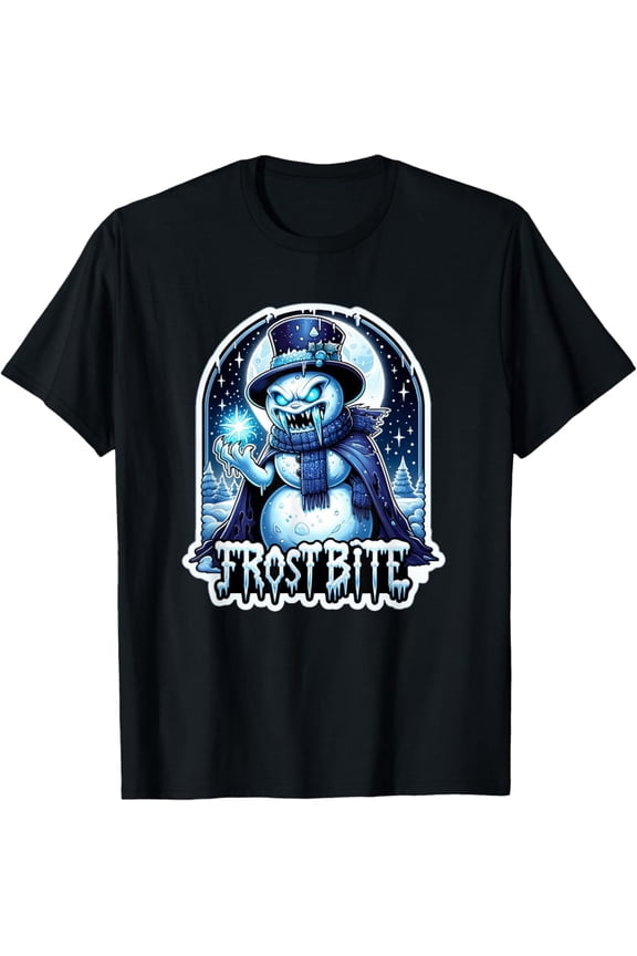 Frostbite Snowman Vampire Gothic Winter Pun T-Shirt Tshirt All Size S-5XL