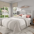 thumbnail image 1 of Frostbloom Full Size Linen Upholstered Platform Bed Frame with Wingback Headboard, No Box Spring Needed, Light Gray, 1 of 8