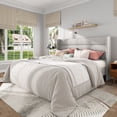 thumbnail image 1 of Frostbloom King Size Linen Upholstered Platform Bed Frame with Wingback Headboard, No Box Spring Needed, Light Gray, 1 of 8