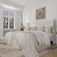 thumbnail image 1 of Frostbloom King Size Velvet Platform Bed Frame with Vertical Channel Tufted Wingback Headboard, White, 1 of 7