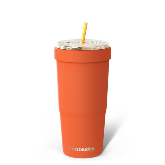 Frostbuddy | To Go Buddy - 30 oz Stainless Steel Vacuum Insulated Tumbler Cup - thermal cups for hot and cold drinks - stainless steel Tumbler Dunkin Cup (Orange)