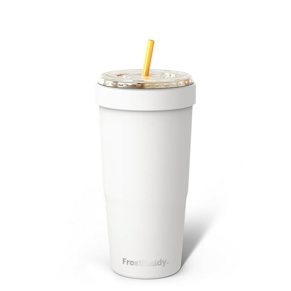 Frostbuddy | To Go Buddy - 30 oz Stainless Steel Vacuum Insulated Tumbler Cup - thermal cups for hot and cold drinks - stainless steel Tumbler Dunkin Cup (White)