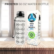 Frosted 50oz Sports Water Bottle, Large Sport BPA Free Water Bottles