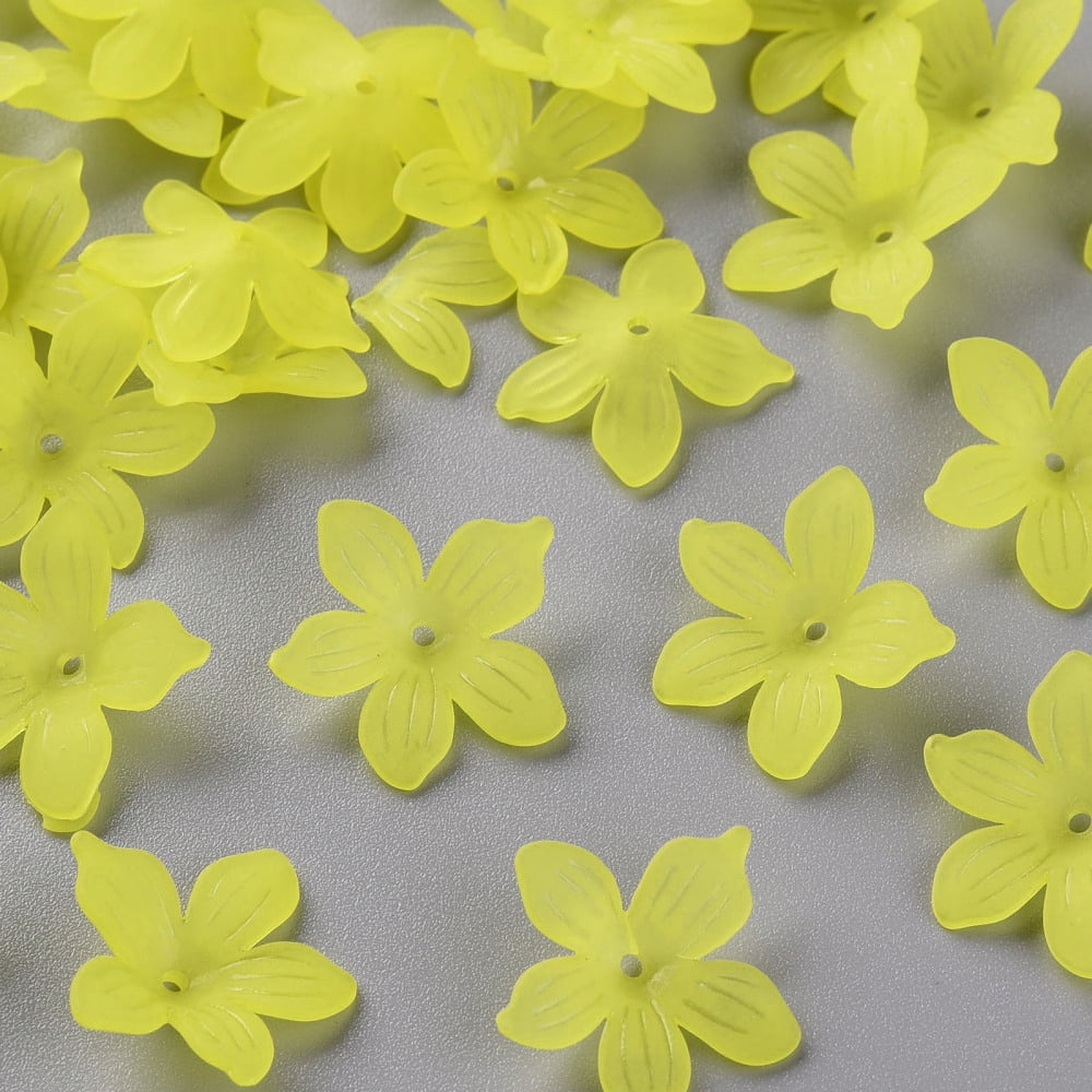 Frosted Acrylic Bead Caps 20x21.5x4.5mm Hole: 1.6mm about 1630pcs/500g Acrylic