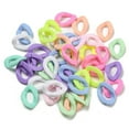 thumbnail image 1 of Frosted Acrylic Linking Rings Quick Link Connectors for Curb Chain Making Twisted Oval Mixed Color 23.5x17x4.5mm Inner Diameter: 13x7mm about 806pcs/500g, 1 of 3