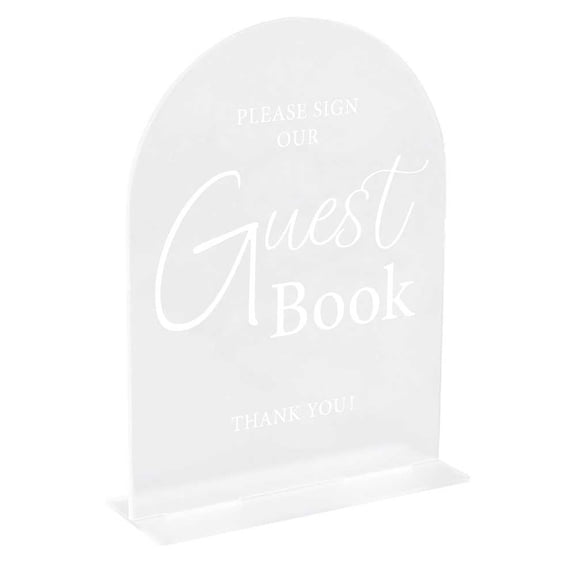 Frosted Acrylic Table Card with Base Party Decorations Arch Word 55x150x200mm for DIY