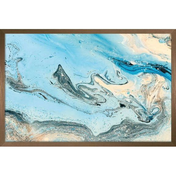 Frosted Art Trend - Marble Wall Poster, 14.725" x 22.375", Framed