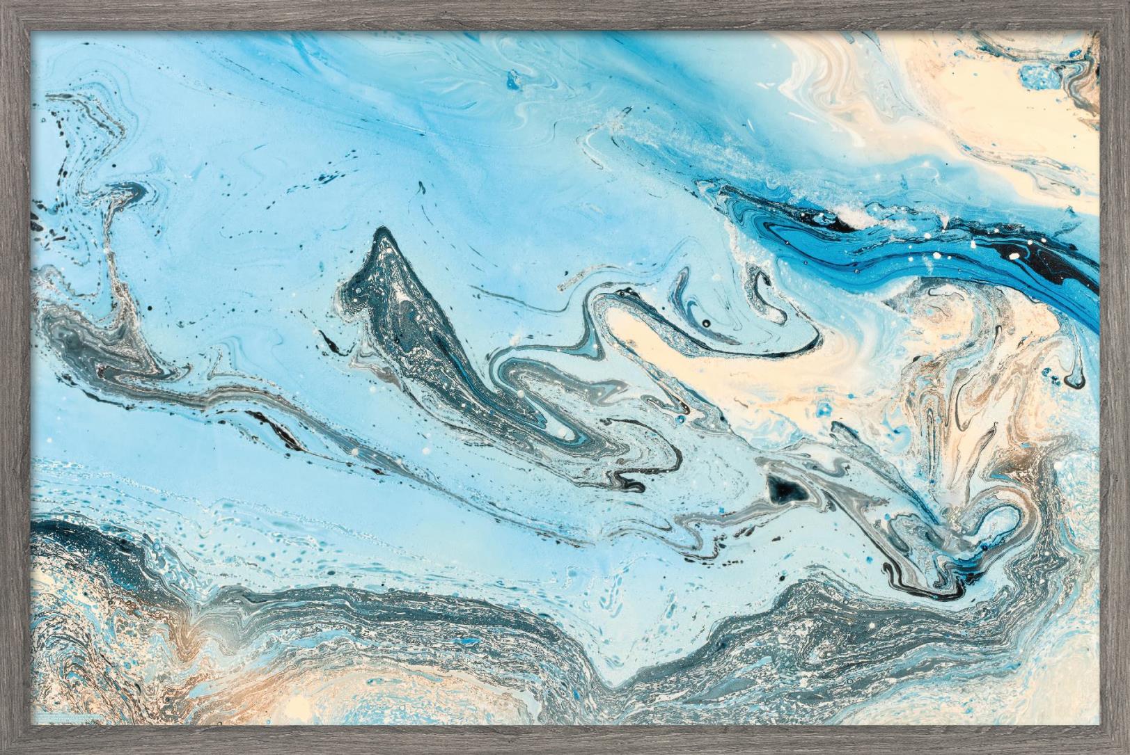 Frosted Art Trend - Marble Wall Poster, 14.725" x 22.375", Framed