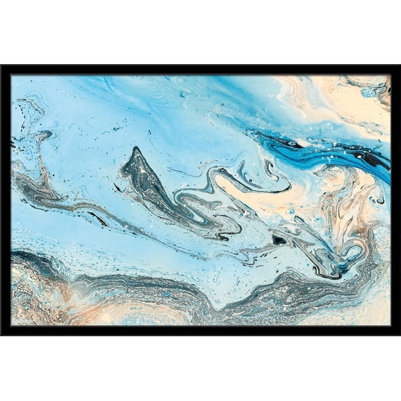 Frosted Art Trend - Marble Wall Poster, 22.375" x 34", Framed