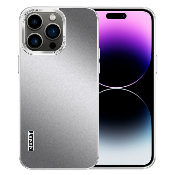 Frosted Back Case for iPhone 13 Anti-Fingerprint Wear-Resistant New Curved Edge Design Glitter Powder Light and Shadow Flow Shockproof Emery Phone Cover for Men or Women, Silver