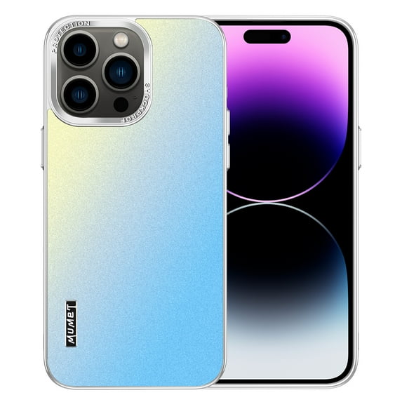 Frosted Back Case for iPhone 15 Plus Anti-Fingerprint Wear-Resistant New Curved Edge Design Glitter Powder Light and Shadow Flow Shockproof Emery Phone Cover for Men or Women, White