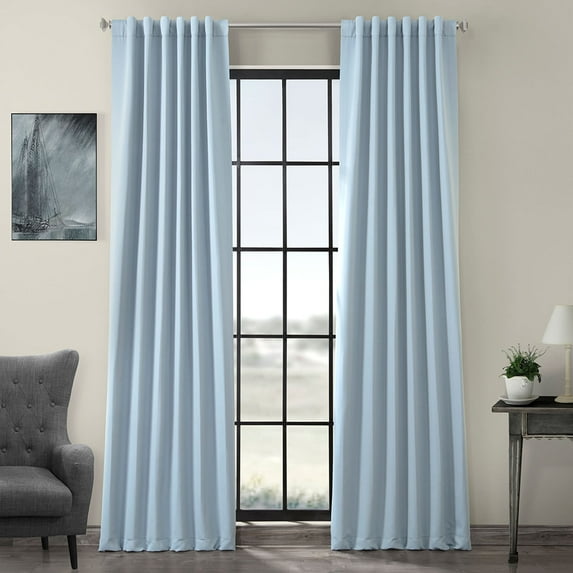 Frosted Blue Blackout Room Darkening Curtain (1 Panel), Frosted Blue, 50W X 108L