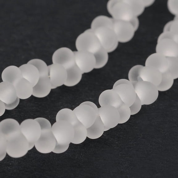 Frosted Bone Glass Bead Strands WhiteSmoke 4x2mm Hole: 0.8mm 260pcs/strand 16.53~16.92 inch(42~43cm)