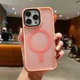 thumbnail image 1 of Frosted Case for iPhone 12, Skin-Feel Strong Magnetic Phone Cover Compatible with MagSafe, Milirary Grade Drop Protection Shockproof Translucent Lightweight Slim Case, Pink, 1 of 9
