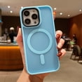 thumbnail image 1 of Frosted Case for iPhone 13 Pro, Skin-Feel Strong Magnetic Phone Cover Compatible with MagSafe, Milirary Grade Drop Protection Shockproof Translucent Lightweight Slim Case, Blue, 1 of 10