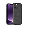 thumbnail image 1 of Frosted Case for iPhone 14, Carbon Fiber Translucent Wireless Charging Cover with Soft Silicone Military Grade Shockproof Anti-Fingerprints Skin-Frinedly Case for iPhone 14,Black, 1 of 6
