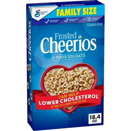Frosted Cheerios, Heart Healthy Cereal, Family Size, 18.4 oz(pack of 2)