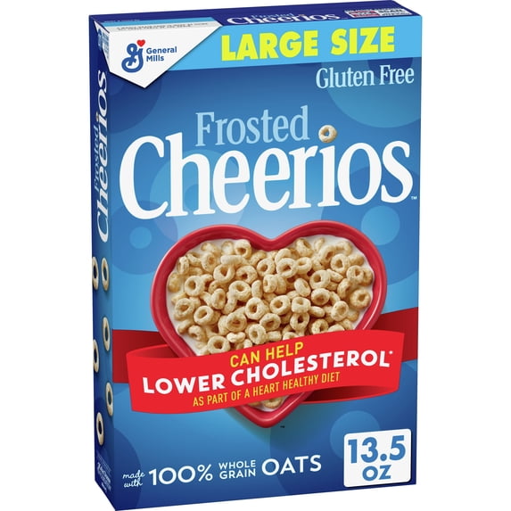 Frosted Cheerios Crunchy Large Size Cereal, 13.5oz, Gluten Free, Shelf Stable, Cardboard Box, New