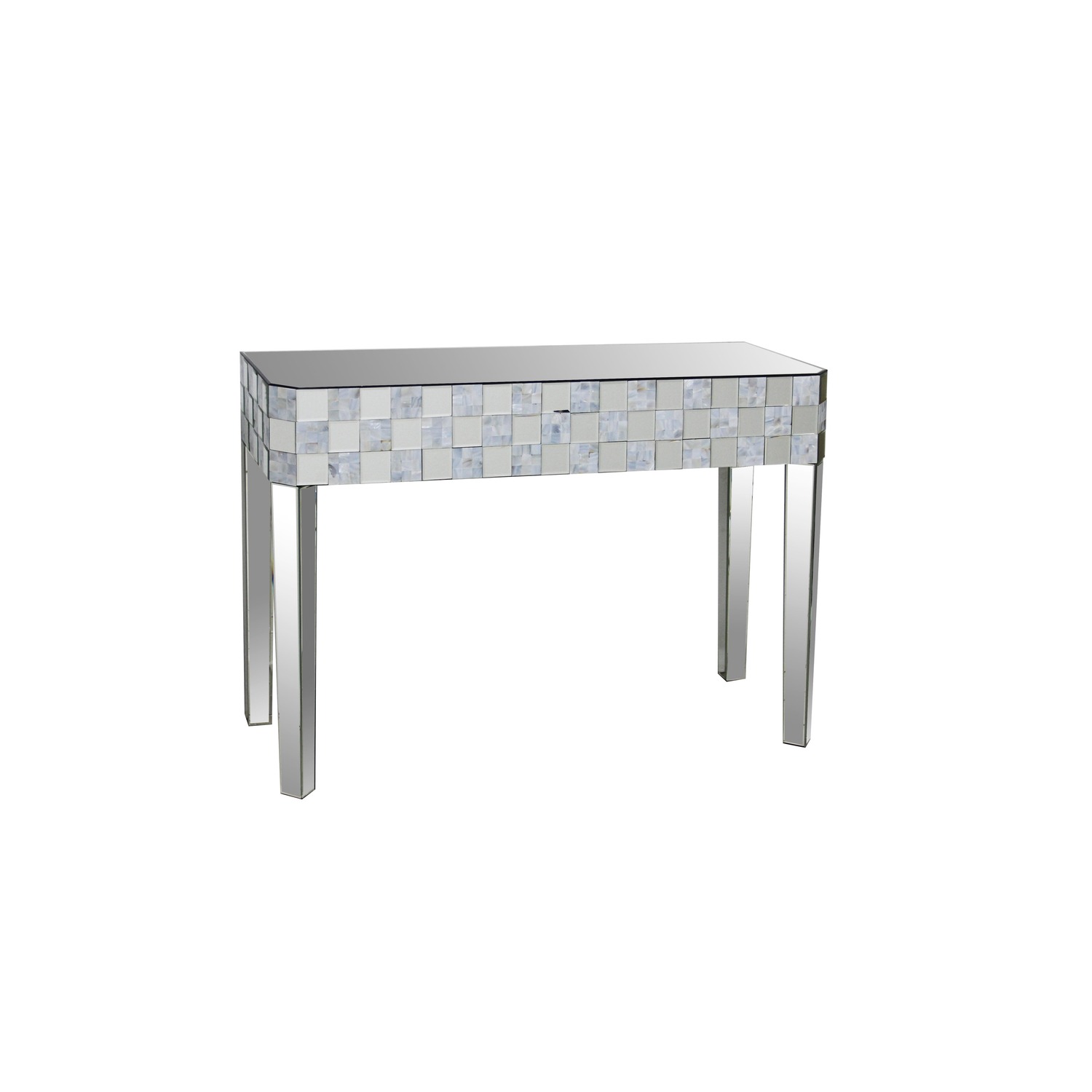 Frosted Chequered Pattern Console Table In Rectangular Shape Clear ...