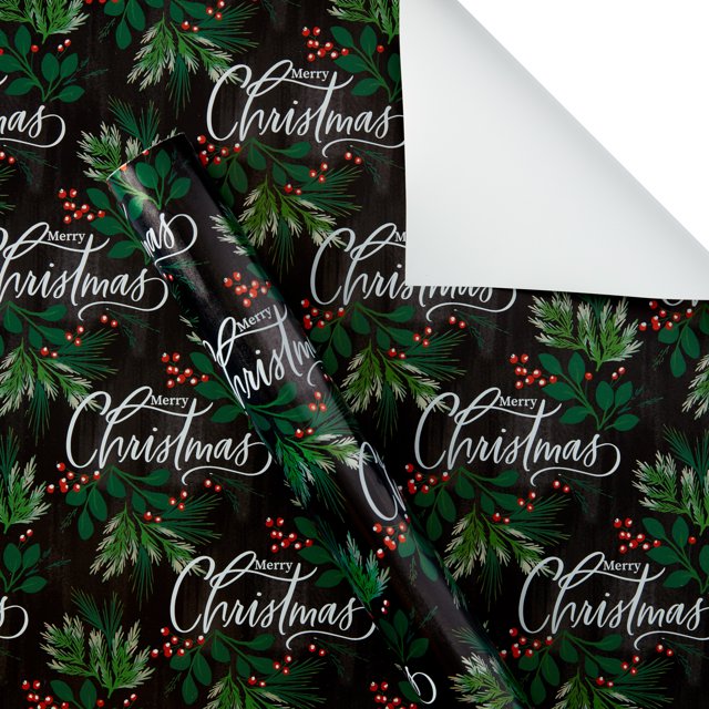 Frosted Christmas Botanicals Premium Wrapping Paper, Christmas, 30" 160