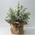 thumbnail image 1 of Frosted Christmas Greens & Berries in Burlap Sack Faux Plants & Trees, 1 of 1