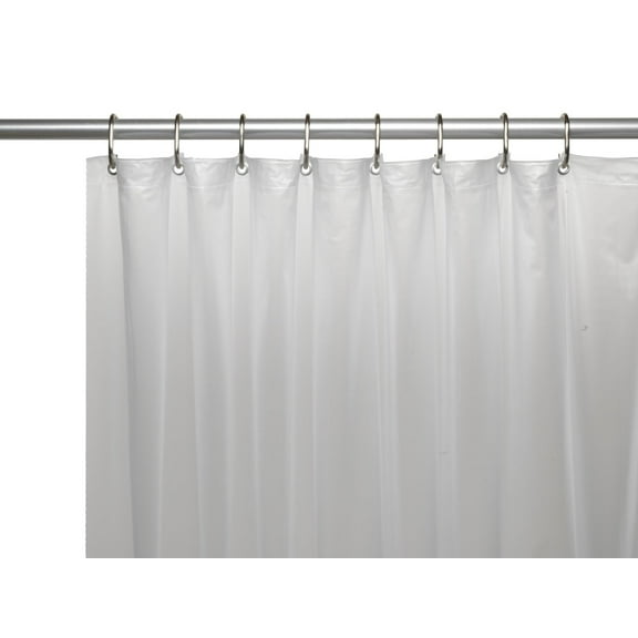 Frosted Clear 3 Gauge Vinyl Shower Curtain Liner with Weighted Magnets and Metal Grommets