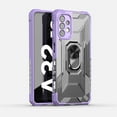 thumbnail image 1 of Frosted Clear Shockproof Armored Phone Case for Samsung Galaxy S21 Ultra Plus FE with Stand, Magnetic Back(Purple,S21), 1 of 7