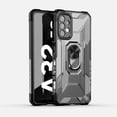thumbnail image 1 of Frosted Clear Shockproof Armored Phone Case for Samsung Galaxy S22 Ultra Plus with Stand, Magnetic Back(Black,S22 Ultra), 1 of 8