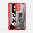 thumbnail image 1 of Frosted Clear Shockproof Armored Phone Case for Samsung Galaxy S22 Ultra Plus with Stand, Magnetic Back(Red,S22), 1 of 8