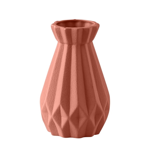Frosted Diamond Pattern Ceramic Vase, Nordic Ceramic Planter Living Room Home & Office Decor