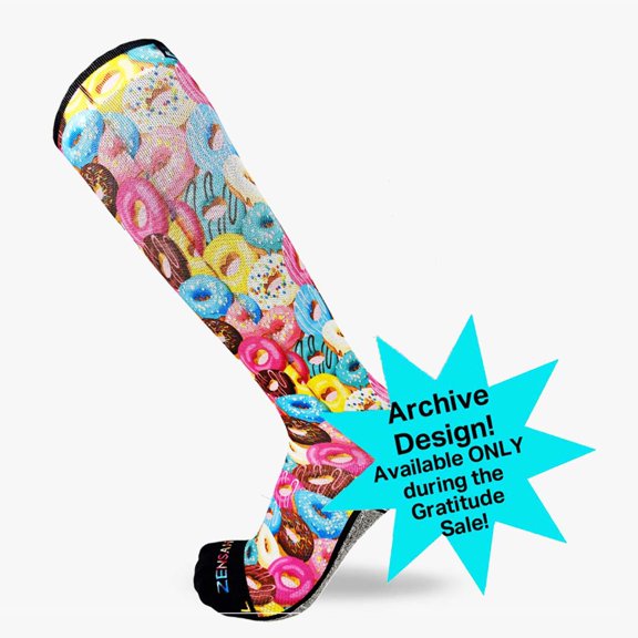 Frosted Donuts Compression Socks (Knee-High) L / Multi