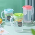 thumbnail image 1 of Frosted Drink Pitcher - 2.2L Large Capacity Beverage Container with Flip Lid - Dishwasher Safe Material for Iced Tea and Infused Water - Durable Kitchen Essential, 1 of 7