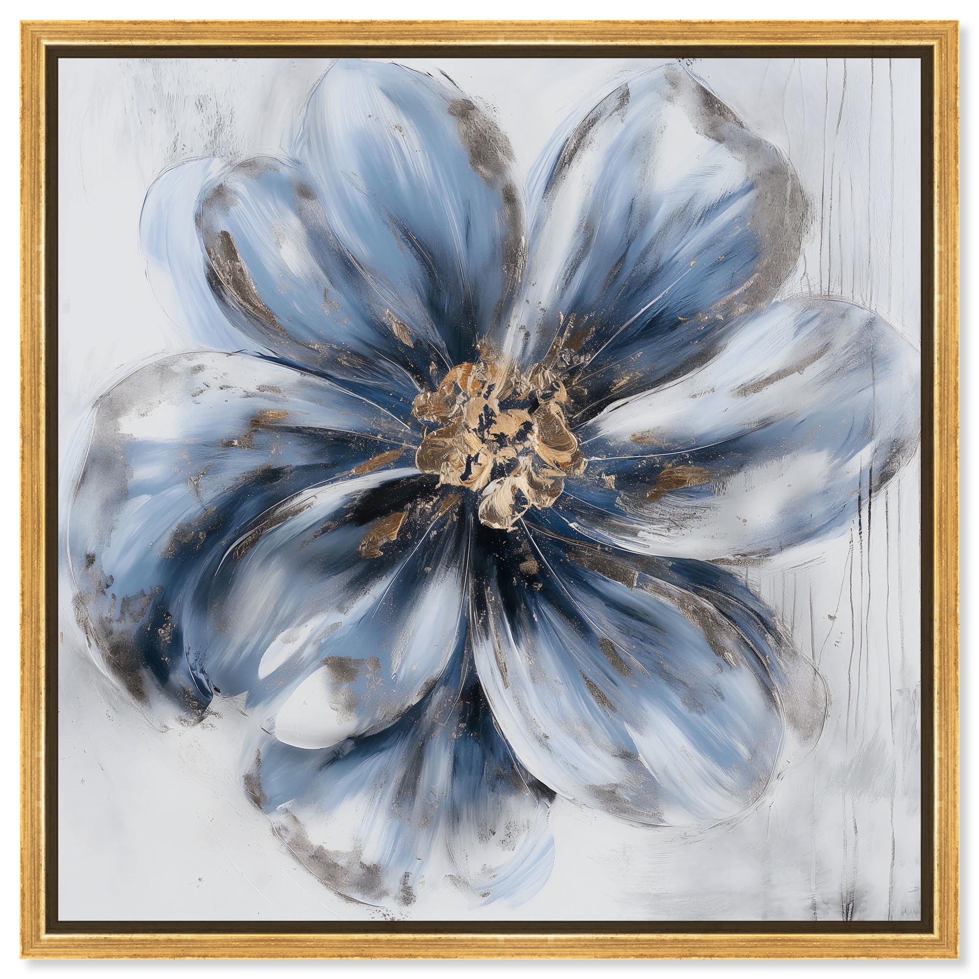 Frosted Elegance I Canvas Flower Art by Art Remedy, Gold Frame, 30" x 30"
