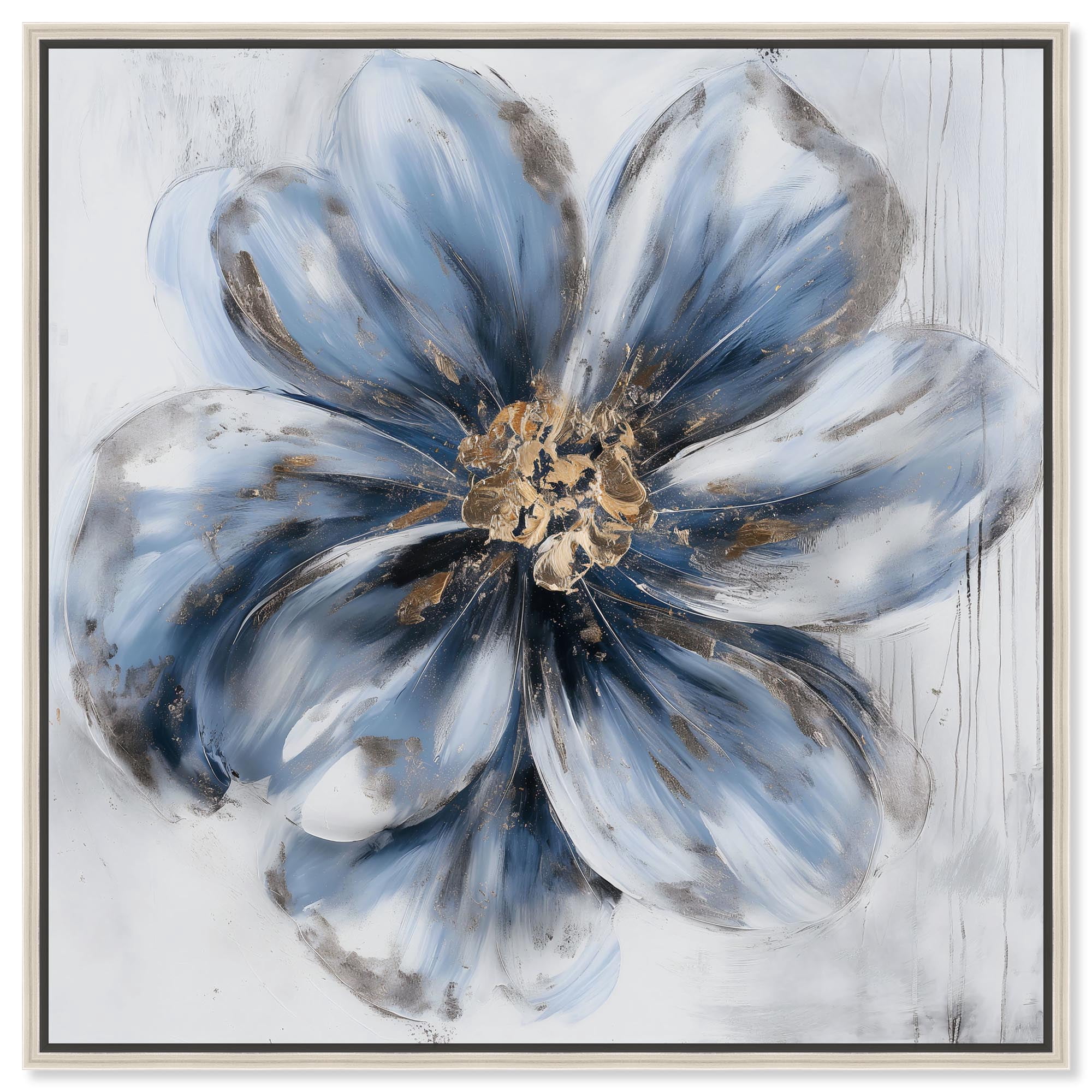Frosted Elegance I Canvas Flower Art by Art Remedy, Silver Frame, 16" x 16"