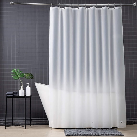 Frosted Extra Long Bathroom Shower Curtain Liner With Metal Buttonhole Thickening Design