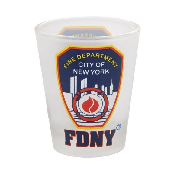Frosted FDNY Shot Glass [1.5 Oz] [2 Inch] New York Fire Department Shot Glass