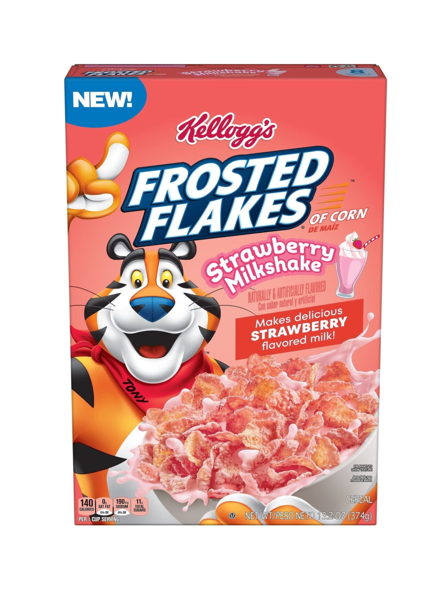 Frosted Flakes Breakfast Cereal, Strawberry Milkshake