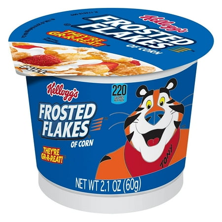 Frosted Flakes Cold Breakfast Cereal Cups, Good Source of 8 Vitamins and Minerals, Original, 7.87lb Case (60 Cups)