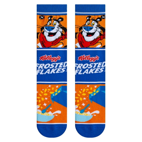 ODD SOX – Frosted Flakes Mash Up – Novelty Crew Socks – Size Large – Men's 8–12 / Women's 9.5–13.5 –