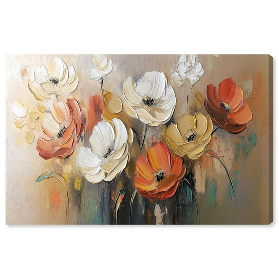 Frosted Flame Flower I Canvas Glam Floral Art by Art Remedy, Gallery Wrapped, 54" x 36"
